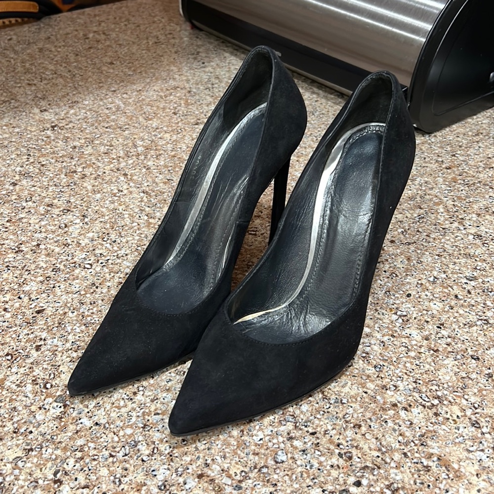 Stuart Weitzman Black Suede Heels